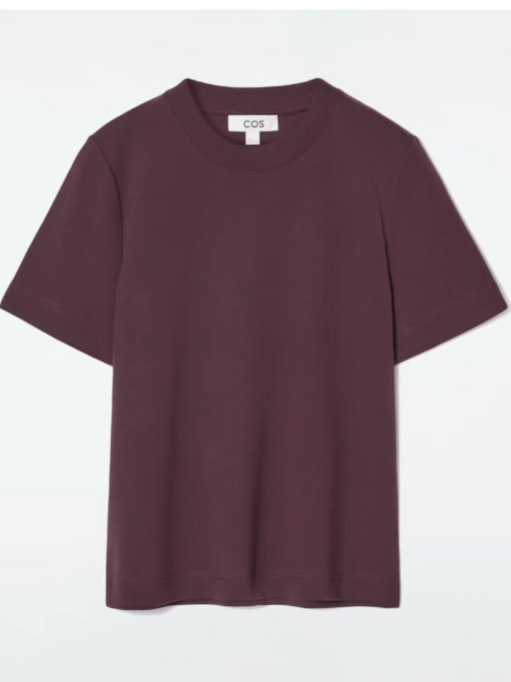 COS Clean Cut Burgundy T-Shirt - Size Small
